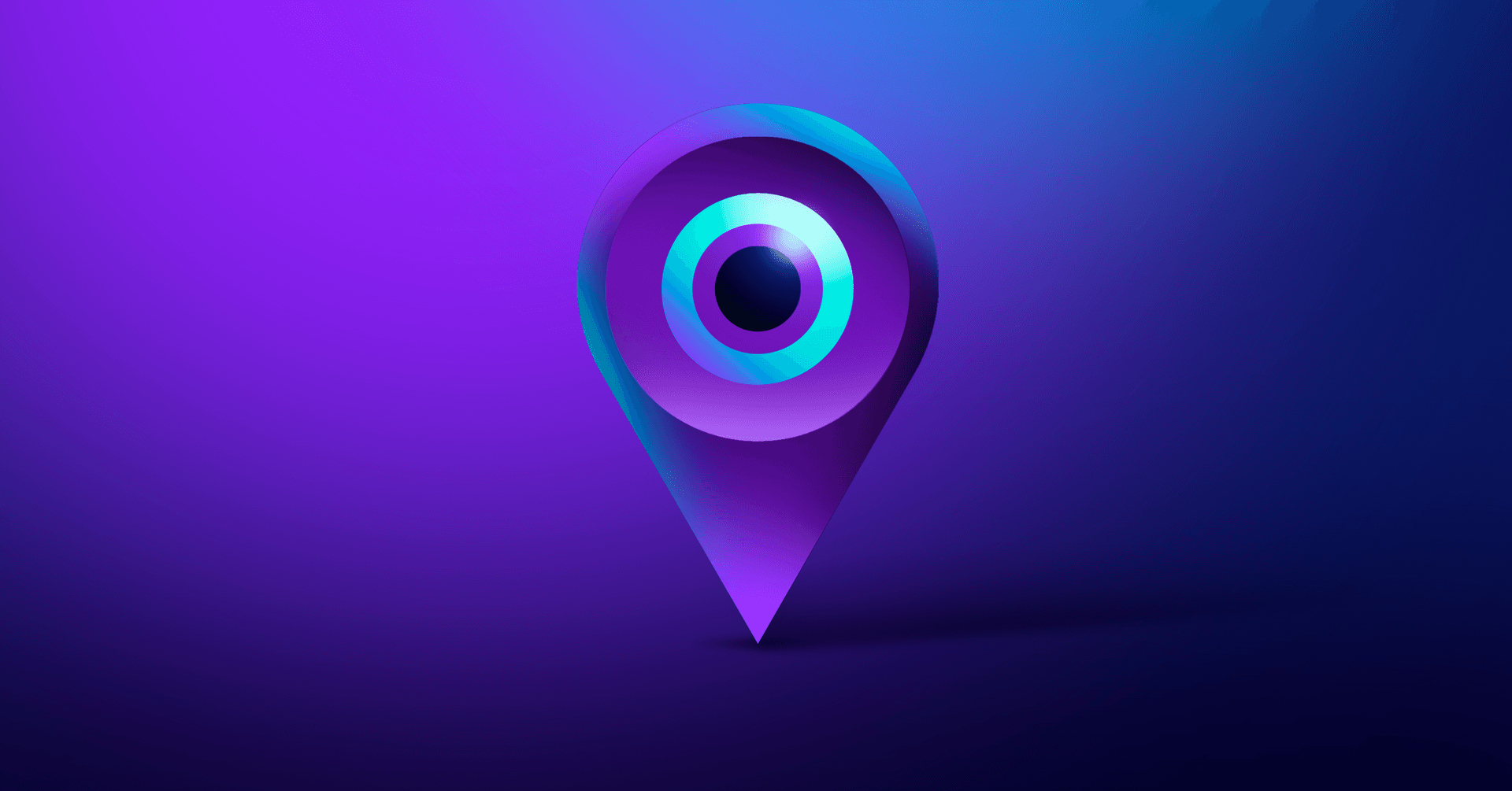 Map marker with eye illustration