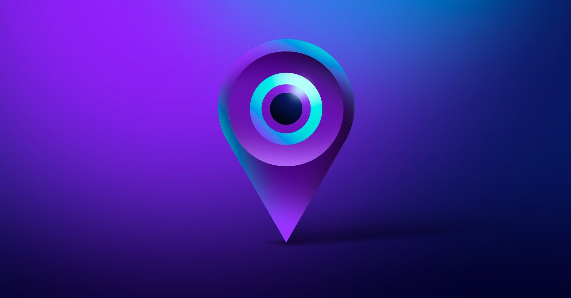 Map marker with eye illustration