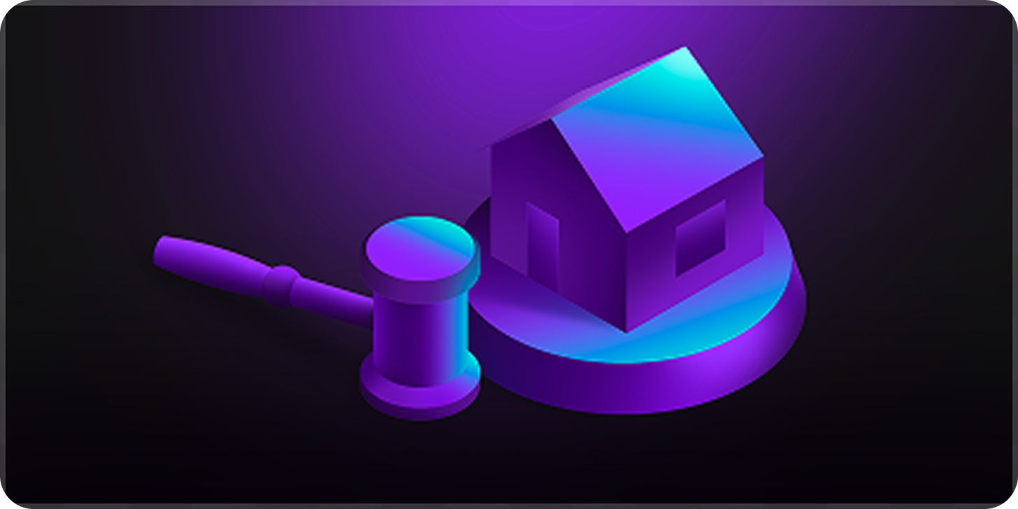 Gavel and house illustration